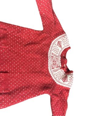 Janie & Jack Red Fair Isle Knit Women's Sweater Dress